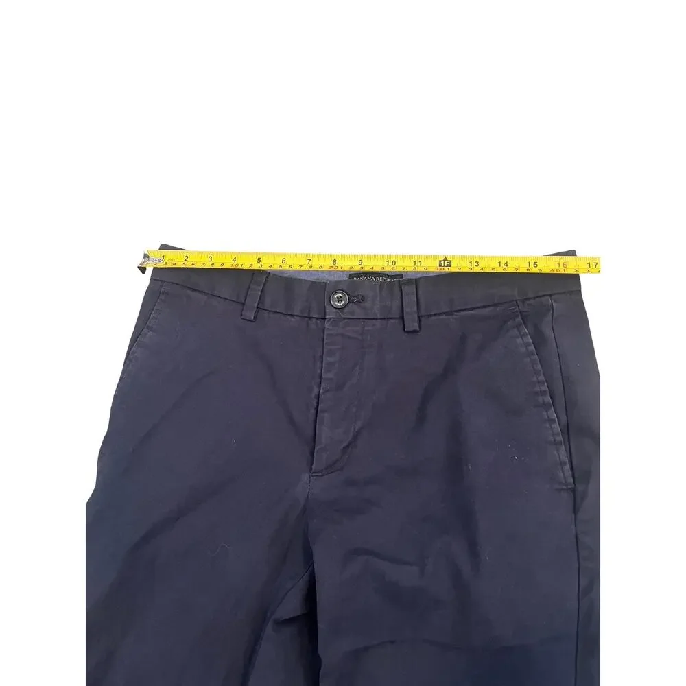 Banana Republic Aiden Chino Pants Men’s 32x34 Navy Blue Slim Fit Stretch Twill